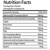 OEM/ODM 1000mg NAD + Booster Supplément Liquide Nicotinamide Riboside (NR) PQQ Resvératrol Energie Cellulaire Supplément Santé
