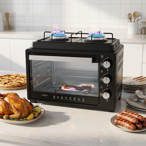 Nouveau <span class=keywords><strong>four</strong></span> à gaz GPL 30L avec logo personnalisé créatif, <span class=keywords><strong>2</strong></span> brûleurs pour la cuisson domestique, <span class=keywords><strong>mini</strong></span> <span class=keywords><strong>four</strong></span> à gaz pour pommes de terre cuites - Product Image 1