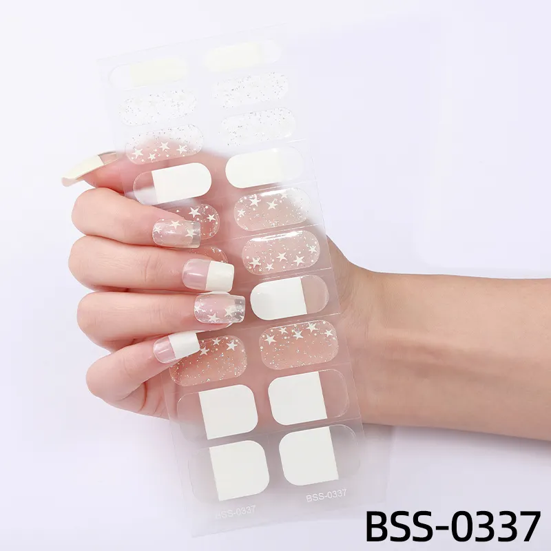 Envoltura de uñas de gel UV de diseño francés blanco puro de fábrica fuente semicurado Adecuado para bodas celebraciones de compromiso