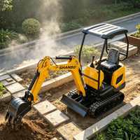 Mini-excavatrice domestique de 0,8 tonne, moteur haute performance de 7,6 kW, pour travaux de terrassement municipaux de petite envergure