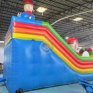 Toboggan gonflable commercial pour enfants, thème Mario Bros, avec zone de jeux Moonwalk - Product Image 3