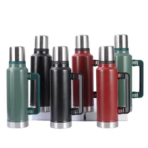 GZYSL Factory custom original thermos 1000ml 1400ml 1900ml Camping Travel Pot Black Green Outdoor Stainless Steel Vacuum