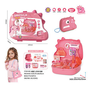 Ensemble de sacs à dos Lucky Toys pour enfants, thèmes dinosaures de dessins animés, <span class=keywords><strong>maquillage</strong></span>, cuisine et desserts de restauration rapide, en plastique, pour jeu d'imitation - Product Image 2