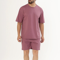 Conjunto Deportivo Informal Transpirable para Hombre, Camiseta de Manga Corta y Pantalones Cortos, Conjunto de Dos Piezas, 100% Algodón, Secado Rápido, para Actividades al Aire Libre