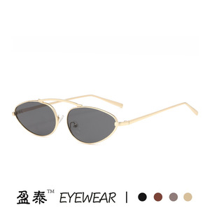 แว่นกันแดดทรงแคทอายโลหะ Yingtai Eyewear ป้องกันรังสียูวี 400 สำหรับผู้หญิง แฟชั่นสไตล์สตรีท - Product Image 3