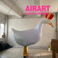 Robe d'animaux de cirque costume d'oie gonflable, costume de canard de dessin animé gonflable pour les idées de fête
