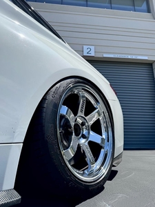 ล้อแม็กซ์ HC 1:1 Custom <span class=keywords><strong>TE37</strong></span> SL แบบฟอร์จ สีเขียวเรซซิ่ง / โครเมียมสามชั้น 5x114.3 สำหรับรถ JDM ขนาด 17-19 นิ้ว - Product Image 4