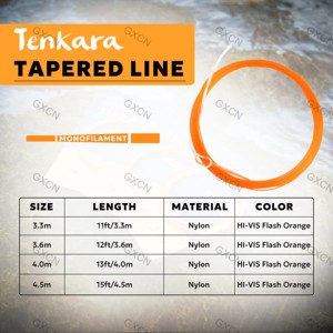 Ligne de pêche Tenkara <span class=keywords><strong>Leader</strong></span> Line à diamètre réduit 3,3 m/3,6 m/4,0 m/4,5 m en couleur orange vif avec services de cartes de support personnalisées - Product Image 6