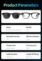 Lunettes de soleil intelligentes sans fil pour hommes et femmes, caméra BT5.4, lunettes avec enregistrement en direct, appels et musique, protection solaire, 100+ langues
