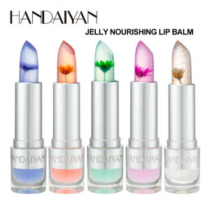 Long Lasting HANDAIYAN Private Label Vegan Transparent Gold Foil Jelly Lip Gloss Moisturizing <strong>Rossetto</strong> Opaco Flower Lipstick - Product Image 6