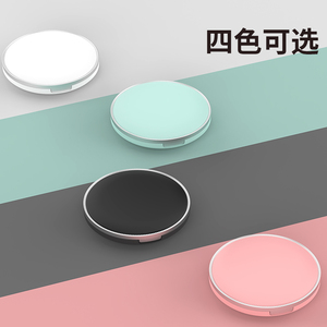 <b>Compact</b> <b>Mirror</b> Round Plastic Double-Sided Lighted Foldable Makeup <b>Mirror</b> Mint Green Color - Product Image 4