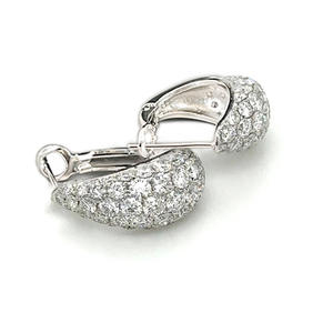 Pendientes de Oro Blanco con Diamantes en Forma de Gota, Corte Brillante Redondo, Engaste de Garra, Joyería Fina de Lujo para Mujer, para Boda - Product Image 4