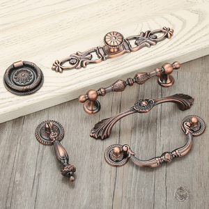 Poignée de meuble de style européen en alliage de zinc, bronze antique, pour tiroir et porte d'armoire, à trou unique, durable - Product Image 4