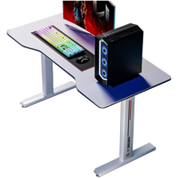 G8 LED Hauteur réglable Table de jeu Surface MDF Capacité de charge améliorée UV Graphique Cadre en acier Noir Blanc Bureau à domicile Moderne