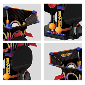 Série de jeux de <span class=keywords><strong>ping</strong></span>-pong de bureau <span class=keywords><strong>3</strong></span> en 1, appareil d'entraînement convertible avec filet et raquettes pour un jeu interactif et amusant de tennis de table - Product Image 4