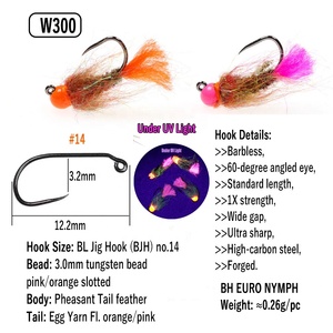 Mouches <span class=keywords><strong>Euro</strong></span> Nymph à tête en tungstène, hameçon jig, <span class=keywords><strong>mouche</strong></span> humide, leurres artificiels pour la pêche à la truite, au brochet et aux poissons-soleils - Product Image 6