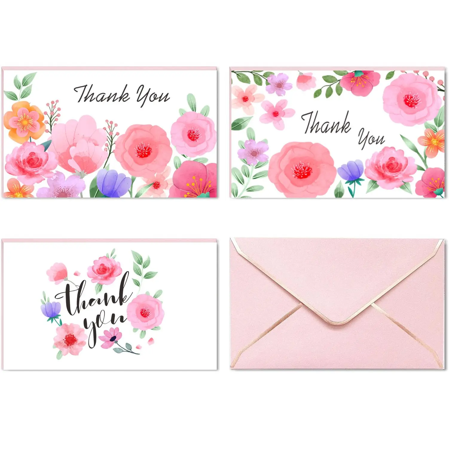 2023 New design custom debossed colorful printing and stamping luxury thank you cards with envelopes for small business