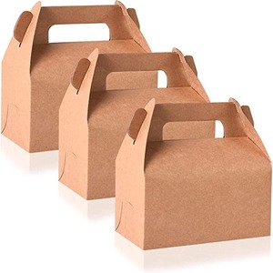 Portable Handle Gable Gift <b>Box</b> Kraft Paper <b>Foldable</b> Packaging <b>Box</b> For Cake Cookie Candy Party Favor - Product Image 5