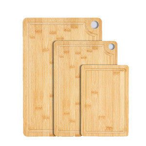 Bamboo Cutting <b>Board</b> Set 3 Pieces 38.1x25.4 30.5x20.3 22.9x15.2 Cm Kitchen Chopping <b>Board</b> Rectangle <b>Light</b> Color - Product Image 2
