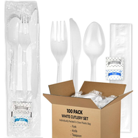 Ensemble de Couverts Jetables de Luxe Épais en Plastique Givré Couteau Fourchette Cuillère à Soupe Cuillère à Dîner Ouest Fourchette à Salade PP PS