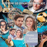 Pintura de Diamantes Personalizada con Foto, Cuadrada/Redonda, Manualidades de Mosaico DIY, Regalo