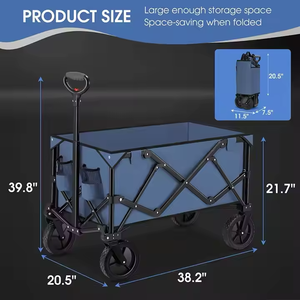 Carro de vagón plegable portátil todo terreno para acampar al aire libre y uso en la playa Carro de vagón de playa OEM personalizado - Product Image 2