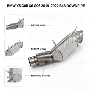 Factory Wholesale High-flow Insulated Downpipes for BMW X5 G05 X6 G06 2019-2022 B48 Engine 2.0T Stainless Steel Exhaust Header - Product Image 1
