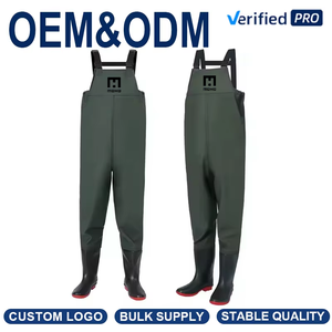 Cuissardes de pêche imperméables <span class=keywords><strong>en</strong></span> PVC unisexe avec logo personnalisé vert <span class=keywords><strong>en</strong></span> stock - Product Image 1
