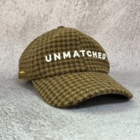 Cappello da Baseball Strutturato a 6 Pannelli in Lana Spessa Fantasia Pied-de-Poule con Ricamo 3D in Rilievo e Fibbia Posteriore Regolabile - Collezione Heritage Autunno Inverno