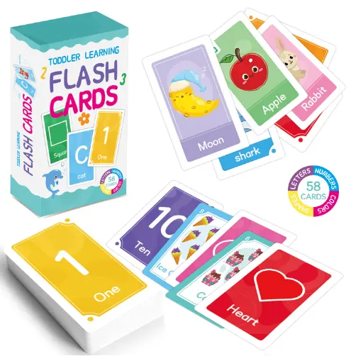 Custom Children Early Education Learning Word Shapes Colors Numbers English Letters Playing Flash Cards sET