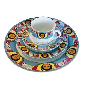 New Design Handmade Porcelain Ethiopian Art Eritrean 20 PCS Angel Design Dinner Plate Set