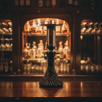 Coffret Cadeau Chicha Narguile Nippon Sheesha EL BOMBER en Acier Inoxydable avec Base en Forme de Pneu Noir, Ensemble Complet
