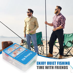 Kit d'accessoires <span class=keywords><strong>de</strong></span> pêche chauds 24 pièces boîtier en plastique ciseaux crochets Bobbers Leader leurres souples plombs fendus avec boîte basse - Product Image 4