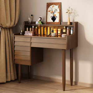 Solid Wood <b>Dressing</b> <b>Table</b> With Flip Top Mirror Multifunction Desk Makeup Vanity For <b>Bedroom</b> Adult Use - Product Image 2