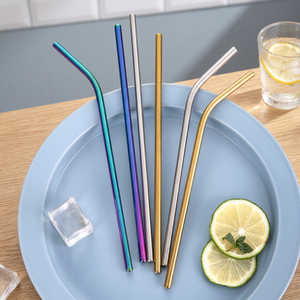 Modern Metal <b>Drinking</b> <b>Straws</b> Set of 5 Reusable Cocktail <b>Straws</b> in Blue Purple Gold Silver Colors <b>for</b> Bar Accessories - Product Image 3