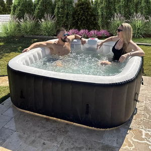 Bain à remous carré d'extérieur à prix de gros, température d'eau constante, <span class=keywords><strong>massage</strong></span> profond + fonctions bulles, modèle 4-6 personnes - Product Image 1