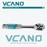 Set Kunci Soket Ratchet Metrik VCANO, Universal dengan Bit Hex, Batang Sambung Panjang, Gagang Karet Ergonomis, OEM Dapat Disesuaikan