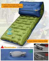 Matelas de couchage auto-gonflant en TPU de 5,9 pouces d'épaisseur avec oreiller intégré et pompe à pied, étanche et pliable pour le camping et la randonnée (Vert)