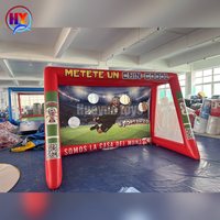 Offre Spéciale : But de football gonflable en PVC 4x2.2x2.5m personnalisé en usine, avec graphiques imprimés, robuste, pompe à air incluse pour le tir en extérieur