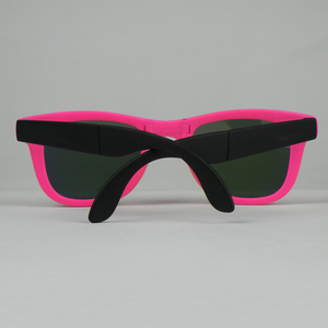 Venta al por mayor compacto UV400 bolsillo plegable gafas de sol de dos tonos rosa Negro Azul espejo logotipo personalizado fiesta sombras verde púrpura amarillo - Product Image 5