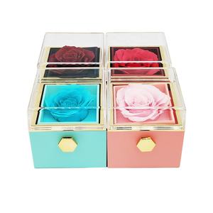 Bloem Sieraden Doos Bloem Sieraden Verpakking Geschenkdoos Valentines Zeep Eeuwig Leven Rose 2023 Groothandel Custom Decoratie Acryl - Product Image 2