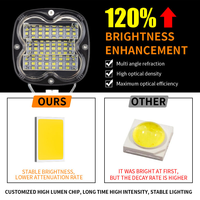 Universal 12V 24V 3 pulgadas 48W LED luz de trabajo vainas blanco amarillo doble Color camión todoterreno 4X4 ATV UTV niebla conducción sistema de iluminación