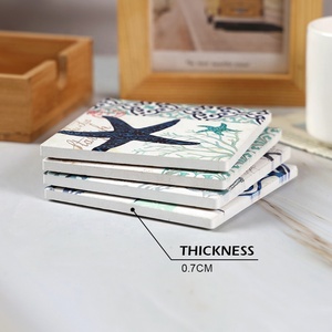 Sous-verres en céramique vierge <span class=keywords><strong>blanc</strong></span> <span class=keywords><strong>mat</strong></span> 4 pouces absorbant <span class=keywords><strong>grès</strong></span> souvenir personnalisé imprimé café thé vin tasse sous-verre - Product Image 3