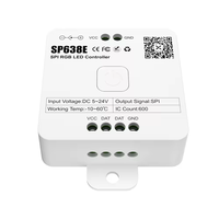 Контроллер LED-лент с управлением через приложение, 5В/24В, для цифровых светодиодных лент SP638E, Bluetooth, RF, музыкальный, адресный, SPI, RGB, пиксельный контроллер LED