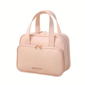Bolsa de Maquillaje de PU de Alta Densidad, Impermeable, Duradera, Multifuncional, con Asa Suave, Gran Capacidad, Portátil, para Viajes - Product Image 2