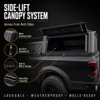 Capot de camion en aluminium noir avec fenêtres à persiennes, plateforme de toit et serrure à clé pour BYD Shark 6 4x4 OEM ODM