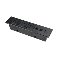 Multiprise encastrable rétractable en aluminium
