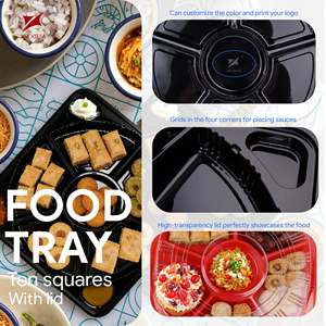 Plateau à dessert en PET avec couvercle transparent, logo/graphisme personnalisable, style moyen-oriental, pour desserts et noix - Product Image 5