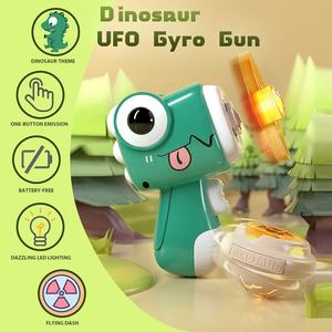 Jouet volant d'extérieur dinosaure 3 en 1 disque volant gyroscopique <span class=keywords><strong>lanceur</strong></span> jouets enfants soucoupe volante lumineuse <span class=keywords><strong>toupies</strong></span> jeu de pistolet de lancement - Product Image 3