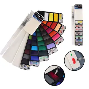 Xin Bowen nuevo diseño 42 colores artista pintura 3ml colores brillantes caja de plástico acuarela pastel sólido acuarela